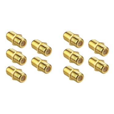 10Pcs Coaxial Cable Connector, RG6 F-Type Gold Plated Adapter Female to Female Coax Cable Extender for TV Cables