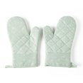 thumbnail image 1 of QualitChoice 1 Pair Polyester Oven Glove Heatproof Mitten Kitchen Microwave Oven Mitts Green 1Set, 1 of 4