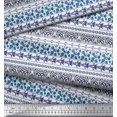 thumbnail image 3 of Soimoi Blue Silk Fabric Rose & Wild Animal Skin Patchwork Print Fabric by Yard 42 Inch Wide, 3 of 3