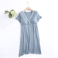thumbnail image 2 of Sentmoon Robe d'Été de Maternité Grande Taille à Manches Courtes, Robe de Plage à Col en V, Couleur Unie, Ample et Extensible, Robe d'Été pour Femmes Confortable pour le Post-Partum TTG, 2 of 4