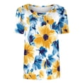 thumbnail image 4 of Pisexur Hauts pour Femmes, Hauts de Printemps pour Femmes 2025, Hauts pour Dames, T-shirt Imprimé Décontracté et Tendance pour Femmes avec Col Rond et Manches Courtes Jaune, TG, 4 of 5