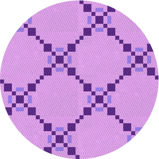 Ahgly Tapis Rond Lavable en Machine Intérieur Transitionnel Violet Violet, 6 Pieds Rond