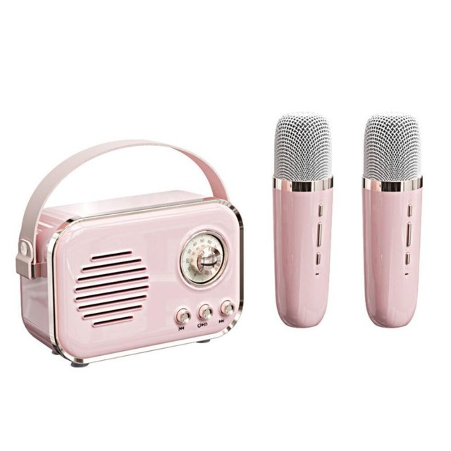 Retro mini speaker portable wireless Bluetooth speaker microphone outdoor karaoke