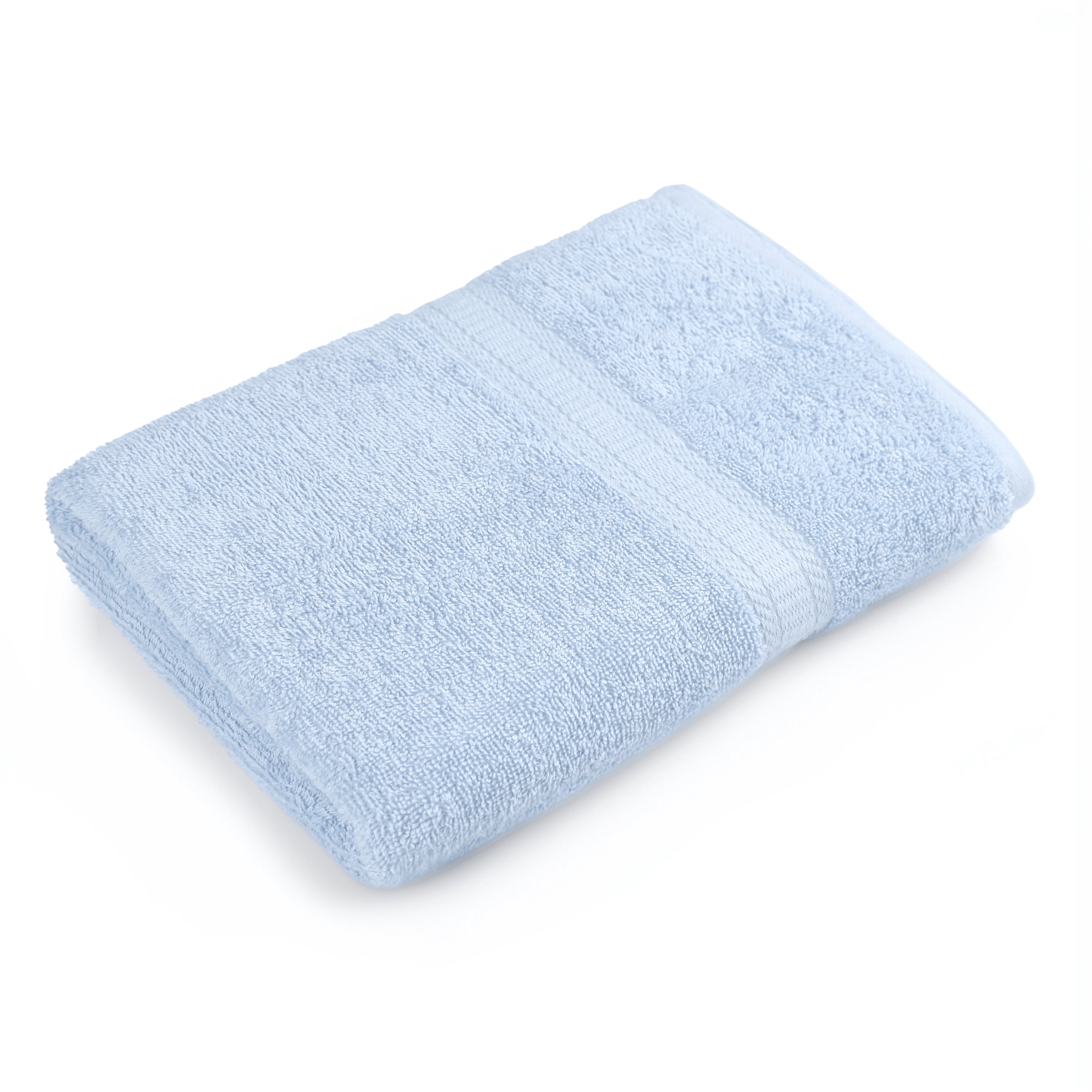 Serviette de bain unie Mainstays Basics, douce et résistante, 100 % coton, bleu clair