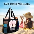 thumbnail image 3 of Extra Large Beach Bag with Pockets Beach Bags, Sandproof, Mesh Beach Bag for Swim Pool Bag Beach Tote Bag,Toy Tote Bag,Grocery Storage Net Bag Extra Large Tote Bag for Women, 3 of 8
