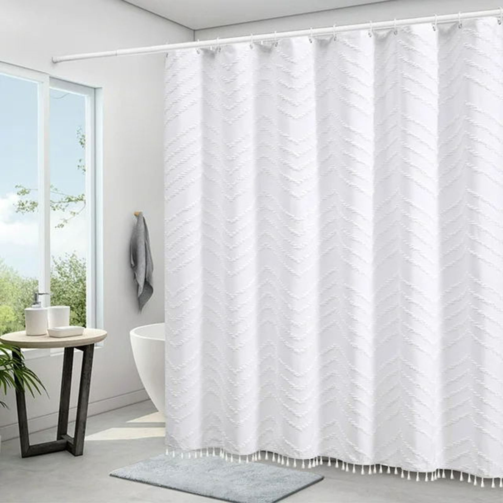 W Cut Flower Shower Curtain Bohemian Shower Curtain Solid Color Shower Curtain Fringe Shower Curtain Basketball Shower Curtain Organic Shower Curtains for Bathroom Striped Shower Curtain with Liner