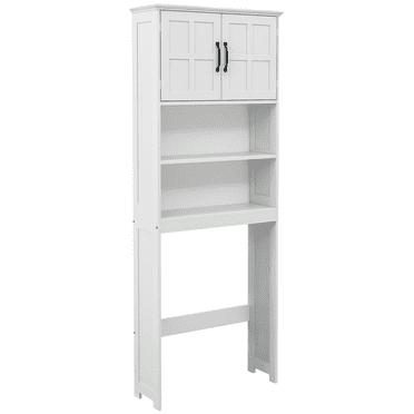 kleankin Armoire de Rangement au-Dessus de la Toilette avec Tablette Ajustable, Blanc