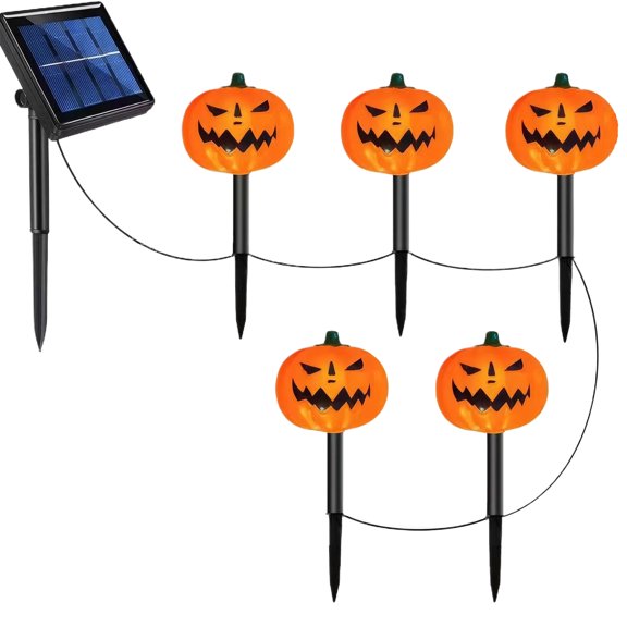 Wweixi Super Cute Pumpkins With Witch Hats Solar Lamp For Halloween 10-12 Hours Durable 1