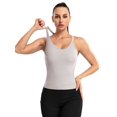 thumbnail image 3 of Charmo Women's Scoop Neck Ribbed Tank Tops Slim Straps Cropped Tops Built in Bra, 3 of 5