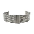 thumbnail image 3 of Bandini 20mm Silver Tone Stainless Steel Mesh Watch Band for Men - Metal Mesh Replacement Watch Strap - Adjustable Length - Fold-Over Clasp, 3 of 7