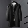 thumbnail image 2 of Lovzfmll Men's Trench Coat Mid-Length Button Front Notched Lapel Pockets Black, S, 2 of 3