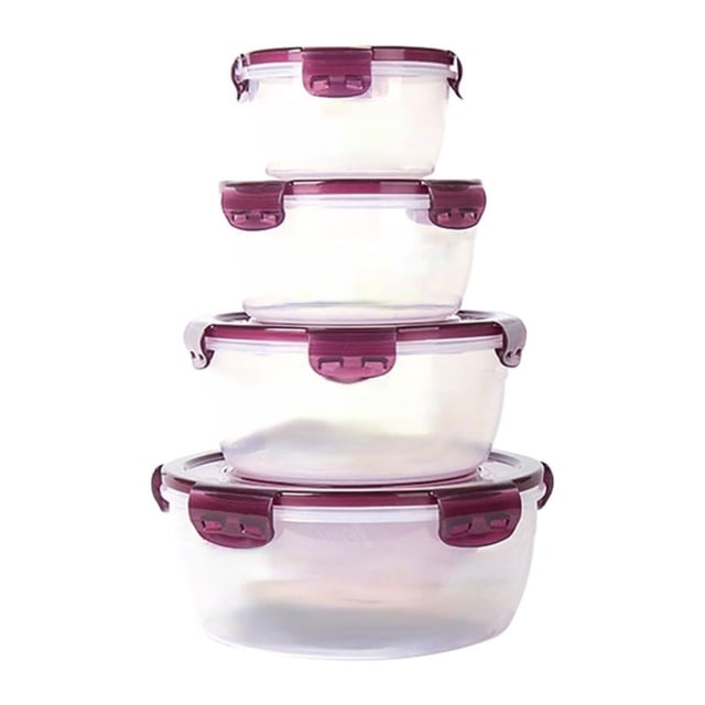 Rvkxad Refrigerator Food Storage Containers, 4 PCS Vegetable Keepers with Lids, Produce Preservation Boxes, Fridge Organization Set