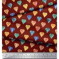 thumbnail image 2 of Soimoi Red Viscose Chiffon Fabric Diamond Geometric Print Fabric by Yard 42 Inch Wide, 2 of 5