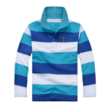 Kids Boys Girls Long Thermal Pack Sleeve Fashion Casual Striped Boy Toddler Undershirts Shirt Button Closure Fashion Tops for Toddler Boys Comfortable & Soft Fabric
