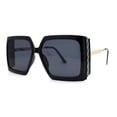 thumbnail image 3 of Womens Oversized Rectangle Butterfly Fashion Designer Sunglasses All Black, 3 of 4