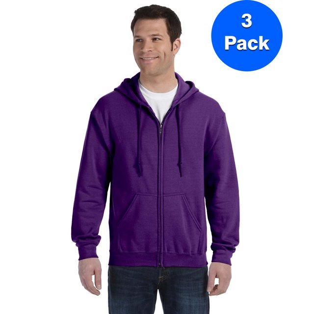 Gildan Sweat à Capuche Zippé Intégral 50/50 pour Hommes - G186 (Lot de 3)