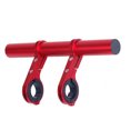 thumbnail image 1 of relayinert Bicycle Handlebar Extender with Double Clamps Front Flashlight Extension Bracket Mounting Rack Adapter Supplies Red Aluminum Alloy 1Set, 1 of 6