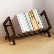 Fesfesfes Wood Tilting Bookcase in Living Room/Home,Desktop Book Shelf Organizer Bookshelves Storage Rack for Magazine Books Display (13"-L)