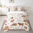 thumbnail image 2 of Ensemble de Literie Mignon avec Vache de Dessin Animé, Format Simple pour Enfants, Ensembles de Literie Camions de Ferme, Pois Réversible, 7 Pcs, 2 of 5