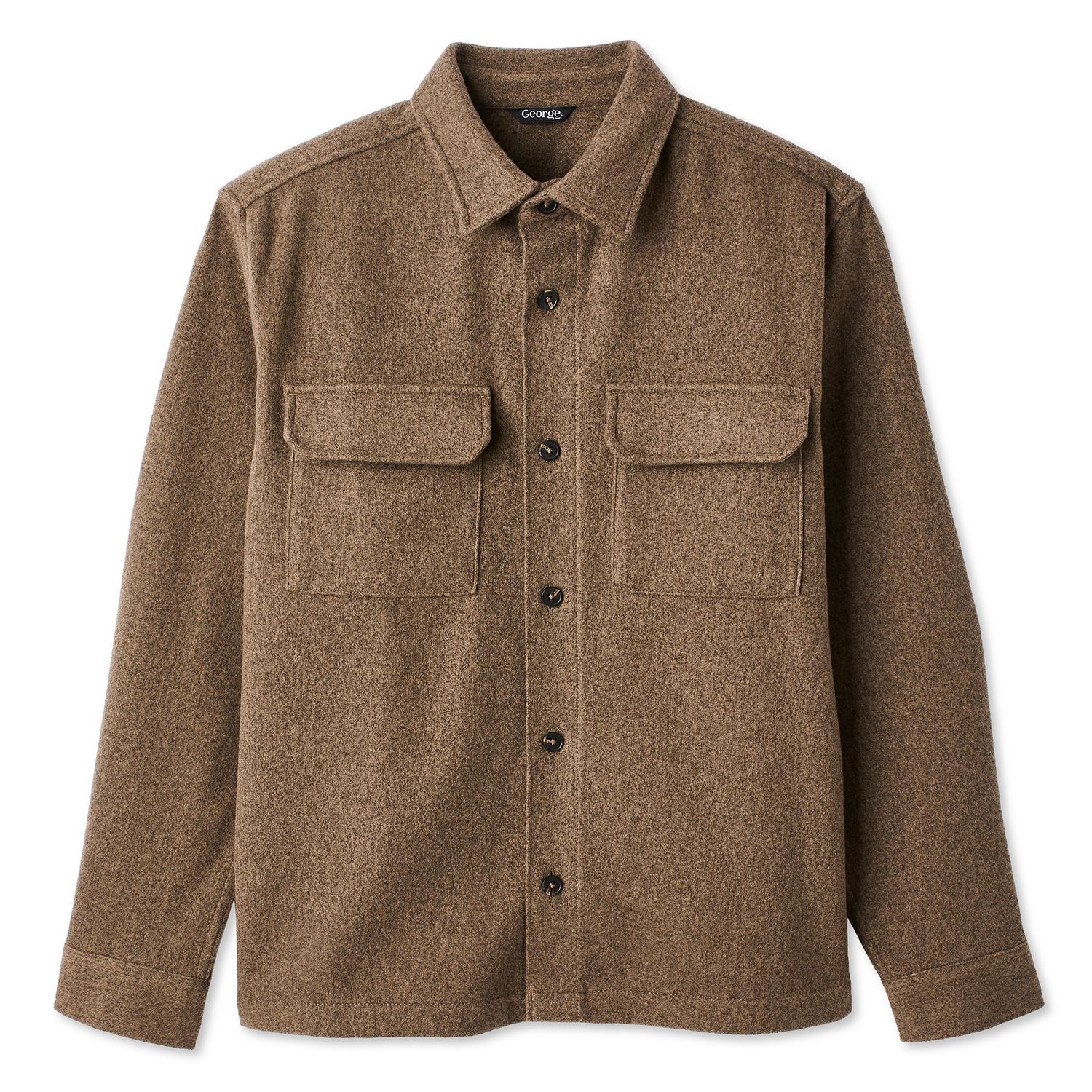Chemise d’extérieur en flanelle brossée George pour hommes