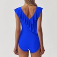 thumbnail image 3 of Bocqde Women Swimsuits Fashion Solid Color Loose Fit Ruffle Monokini Swimwears Ladies One Piece Bathing Suits, 3 of 5