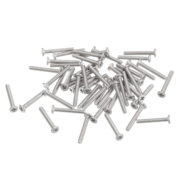 Unique Bargains M1.2x0.25x8mm Lot de 50 Vis Plates Rondes en Métal pour Machine à Entraînement Phillips