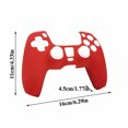 thumbnail image 4 of LNGOOR For PlayStation 5 PS5 Controller Silicone Rubber Grip Cover Case, Black+Red, 4 of 5
