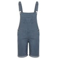 thumbnail image 2 of Mens Bib Overall Casual Fashion Solid Breast Pocket Denim Ripped Shorts Straight Type Overalls, 2 of 7