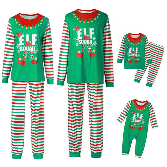 Pyjamas de Noël Assortis pour la Famille Ensembles de Hauts et Pantalons de Vacances Pyjamas