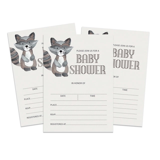 Inkdotpot 30 Cartes d'Invitation de Shower pour Bébé Animaux de la Jungle Neutres selon le Genre à Remplir Invitations Vierges