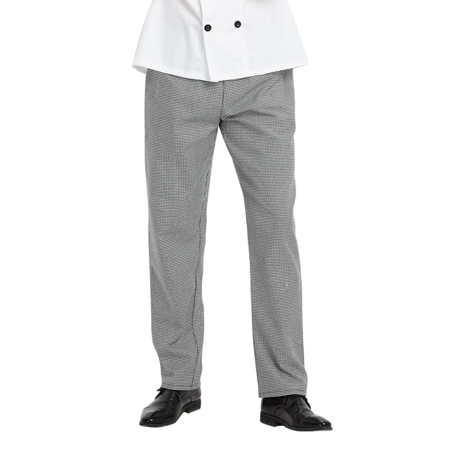 TOPTIE Men's Black Houndstooth Cargo Style Kitchen Work Chef Pant