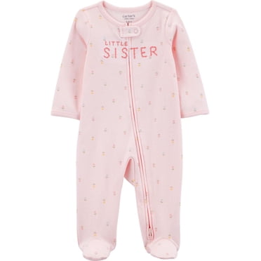Carter's Child of Mine Baby Girls' 2-Way Zip Cotton Sleeper