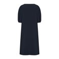 thumbnail image 5 of Liquidation d'Été 2025! Robe pour Femme Grande Taille, Liquidation de Robes d'Été pour Femmes, Combinaison d'Été pour Femme en Coton et Lin à Manches Courtes, Col en V, Manches Courtes, Jupe Longue, 5 of 5