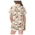 thumbnail image 3 of WEAIXIMIUNG Kids' Christmas Classic Print Button Down Collar Short Sleeve Top & Shorts Pajama Set 8-9 Years, 3 of 6
