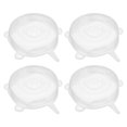 thumbnail image 1 of Unique Bargains Silicone Stretch Lids, 4Pack 3.74' Round Container Lid for Food Cover White, 1 of 6