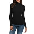 thumbnail image 1 of Chemise pour Femmes à Manches Courtes Décontractée Haut Stylé Chemise Mode Chemises pour Femmes Manches Longues T-Shirt en Polyester T-Shirt de Sport pour Femmes pour Femmes Grande Taille Col Roulé pour Femmes Manches Longues, 1 of 7