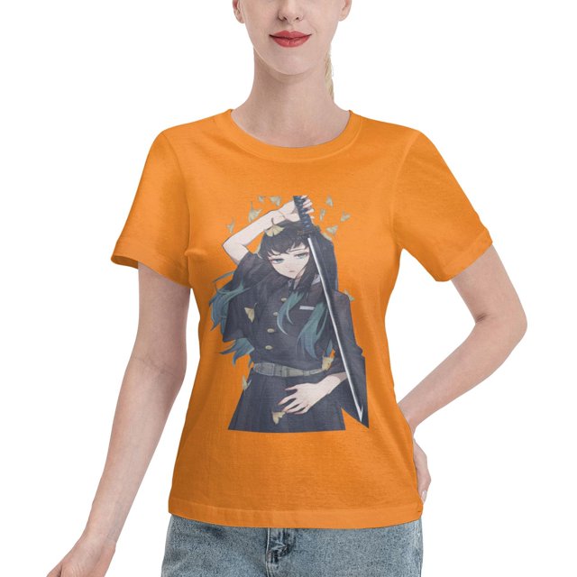 T-Shirt Basique à Manches Courtes pour Femmes Demon Slayer : Shitou Wuichiro