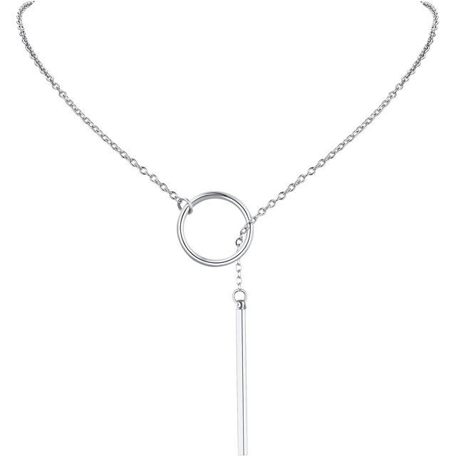 ORUYROP Collier Chic en Y pour Femmes, Collier Ras du Cou en Acier Inoxydable/plaqué Or/noir, Boîte Cadeau