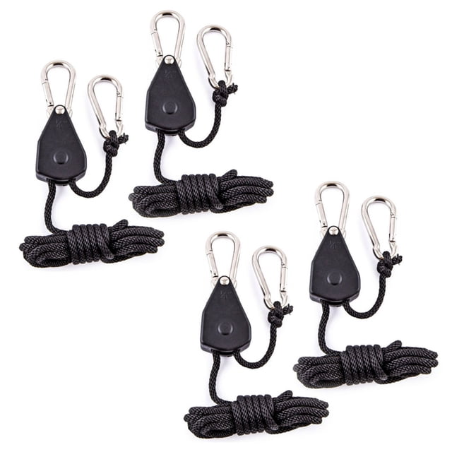 Graflsoa Lot de 4 Corde Réglable Robuste avec Roues en Métal pour Usage Extérieur, 2m Longueur, Capacité de Charge 68-75kg, Sans Manchon en Aluminium