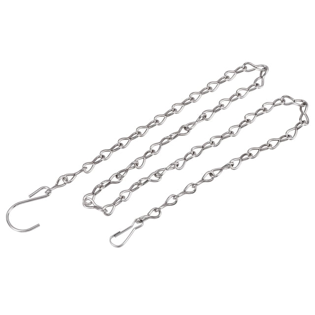Unique Bargains 90cm Extension Lighting Chain S Hook Hanging Chains Silver Tone 2 Pack