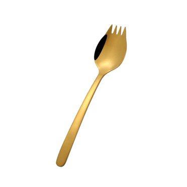 veasfak Spork Long Handle for Camping, Wilderness, Outdoor Picnic, Bushcraft - Stainless Black