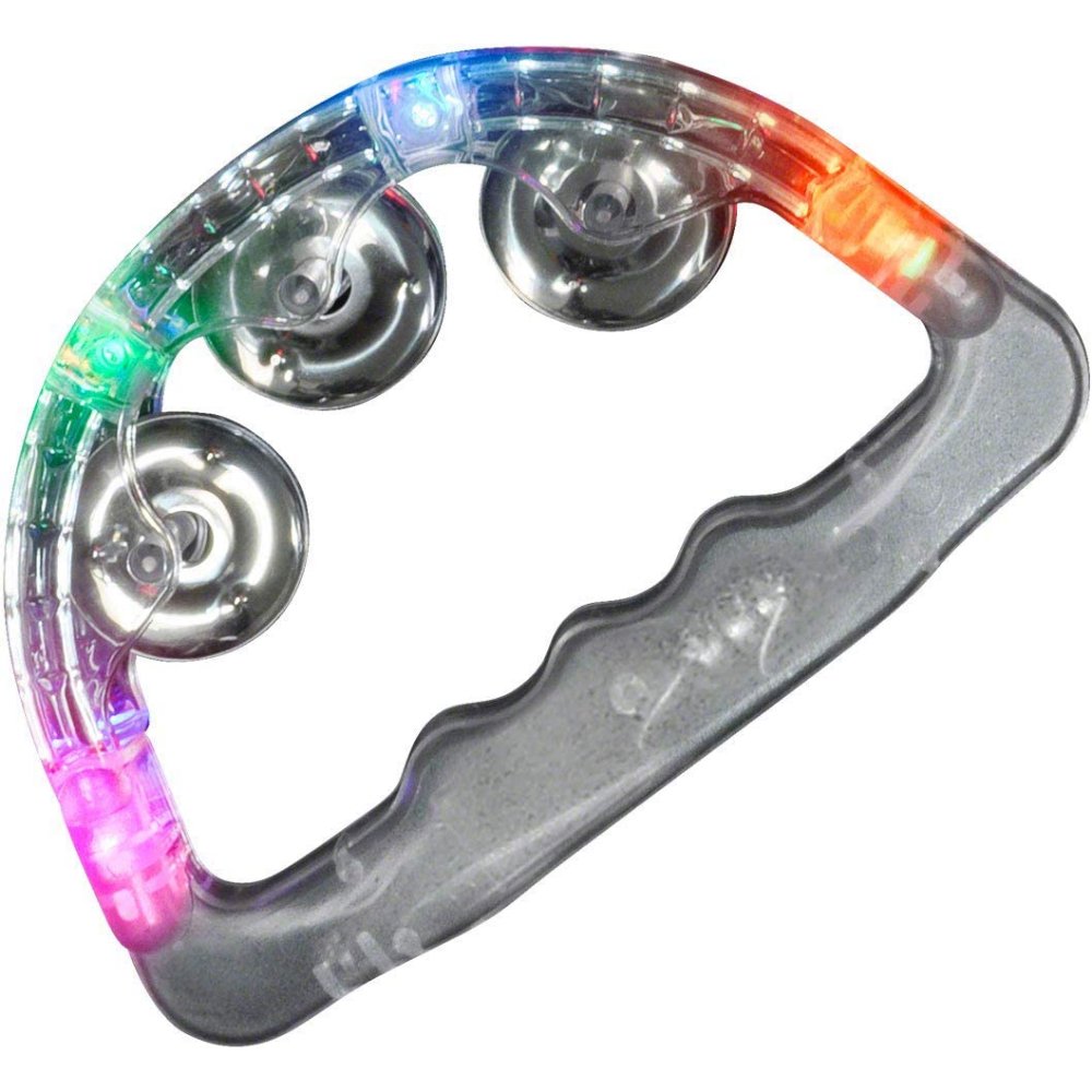 Light Up Tambourines in Bulk for Weddings and Parties Musical Instrument  Glow Tambourine Noisemaker Luminous Rattle Kids (12 Pcs)