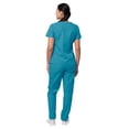 thumbnail image 2 of Sivvan Women's Scrub Set - Multi Pocket Cargo Pants & Stylish Mock Wrap Top (Available in 15 Colors), 2 of 6