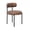 Brown, variant on Hawsaiy Dining Chairs Set of 4, Round Boucle Dining Room Chairs with Curved Backrest & Thick Cushion, Mid-Century Modern Upholstered PU Leather Kitchen Side Chairs with Metal Legs, Brown