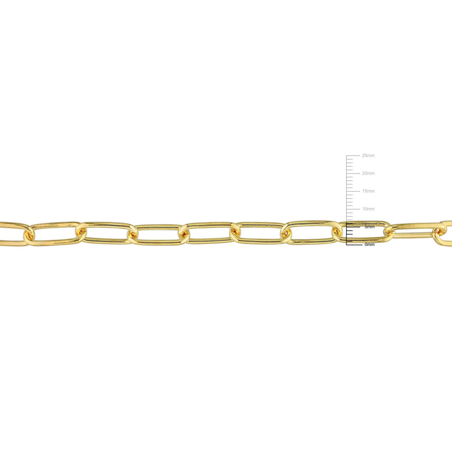 Bracelet en forme de trombone pour homme de Miabella en argent sterling plaqué or jaune 18K