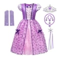 thumbnail image 1 of HAWEE Classic Rapunzel Princess Dress Up Costume, for Halloween Cosplay Party, with Accessories, 1 of 4