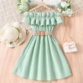 thumbnail image 3 of Kcodviy Robe Sans Manches Unie 2T pour Tout-Petites Filles Tenue de l'Action de Grâce Fille Robe Princesse Danse Fête Robe Patineuse Robes Vêtements, 3 of 4
