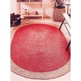 thumbnail image 1 of 2.3x4 Ft Oval Red Jute Area Rug, Hand-Woven, Reversible, Farmhouse Boho Style, Durable & Pet-Friendly Rug for Living Room, Dining Room, and Bedroom, 1 of 5