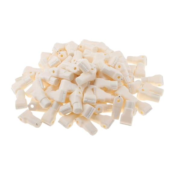 Rongfmy 100Pcs Peg Hook Stop Lock Prevent The Sweep Theft Equipment Compact Display Hook Peg Security Lock for Commodity Link Clothes White