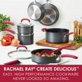 thumbnail image 2 of Rachael Ray Create Delicious Hard Anodized Nonstick Cookware Pots and Pans Set, 11 Piece, Red Handles, 2 of 2